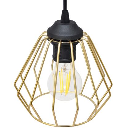 Lámpara colgante AGAT 1xE27/15W/230V dorado/negro
