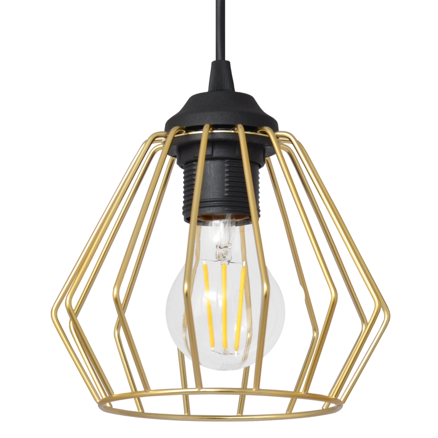 Lámpara colgante AGAT 2xE27/15W/230V dorado/negro