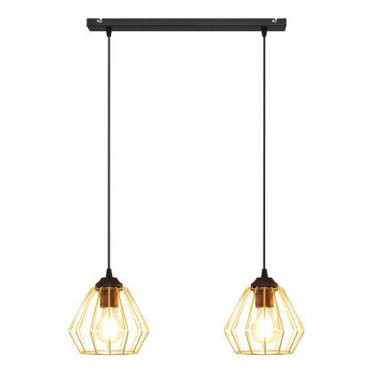 Lámpara colgante AGAT 2xE27/15W/230V dorado/negro