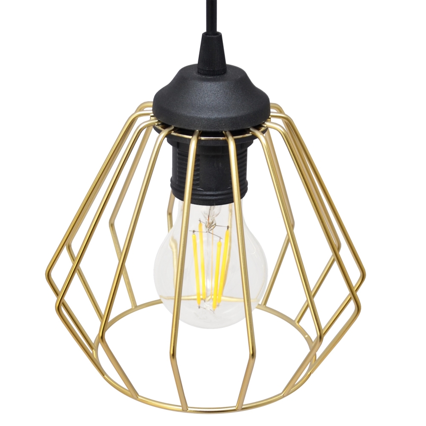 Lámpara colgante AGAT 2xE27/15W/230V dorado/negro