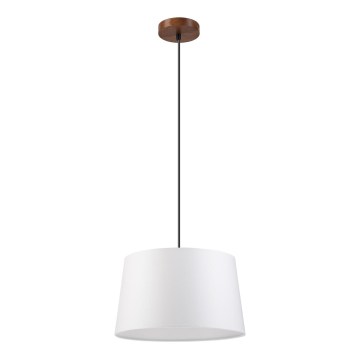 Lámpara colgante AIDA con cable 1xE27/60W/230V, Ø 35 cm, roble/nogal/blanco