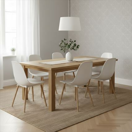 Lámpara colgante AIDA con cable 1xE27/60W/230V, Ø 35 cm, roble/nogal/blanco