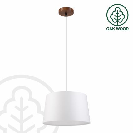 Lámpara colgante AIDA con cable 1xE27/60W/230V, Ø 35 cm, roble/nogal/blanco