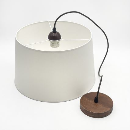 Lámpara colgante AIDA con cable 1xE27/60W/230V, Ø 35 cm, roble/nogal/blanco