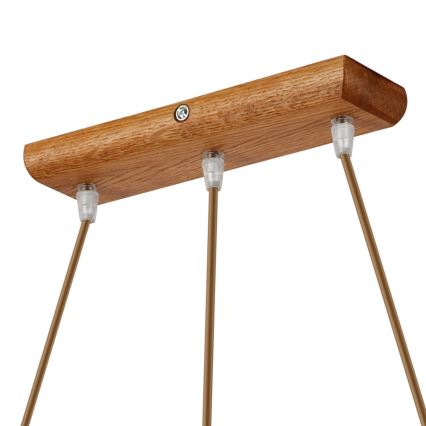 Lámpara colgante AIDA con cable 3xE27/60W/230V, Ø 25 cm, roble