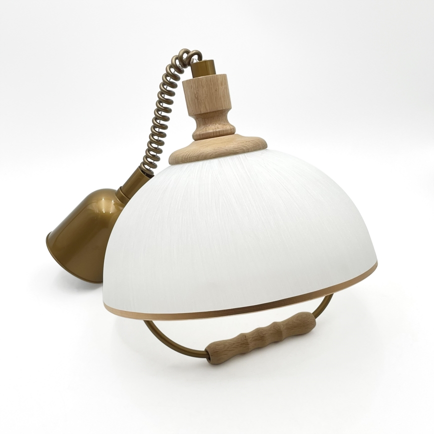 Lámpara colgante ajustable en altura RAMONA 1xE27/60W/230V marrón/blanco/roble