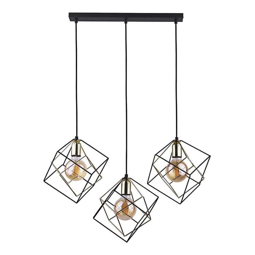 Lámpara colgante ALAMBRE 3xE27/60W/230V