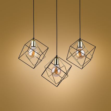 Lámpara colgante ALAMBRE 3xE27/60W/230V