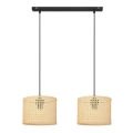 Lámpara colgante ALBA 2xE27/15W/230V ratán/negro