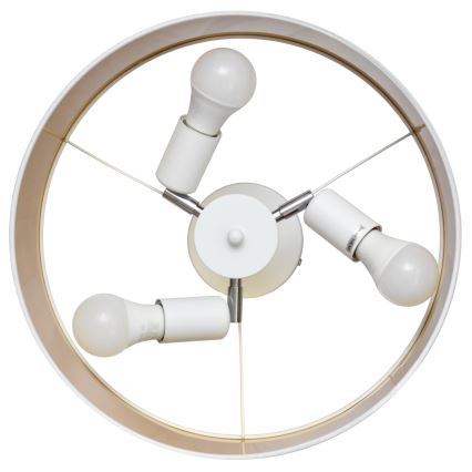 Lámpara colgante ALBA 3xE27/15W/230V blanco/dorado