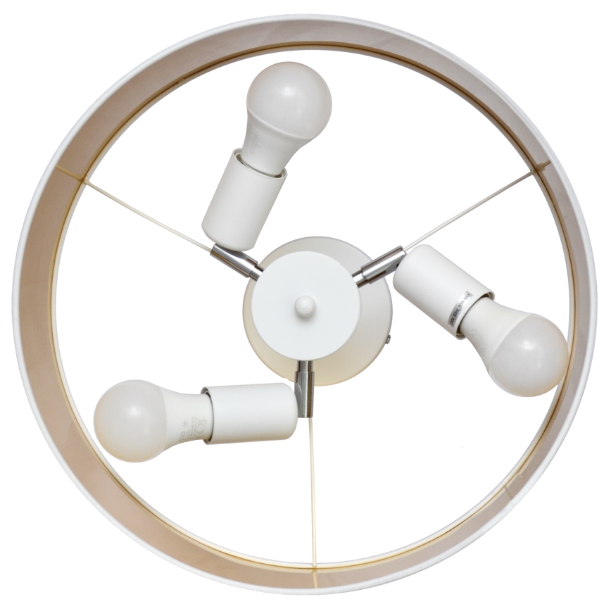 Lámpara colgante ALBA 3xE27/15W/230V blanco/dorado