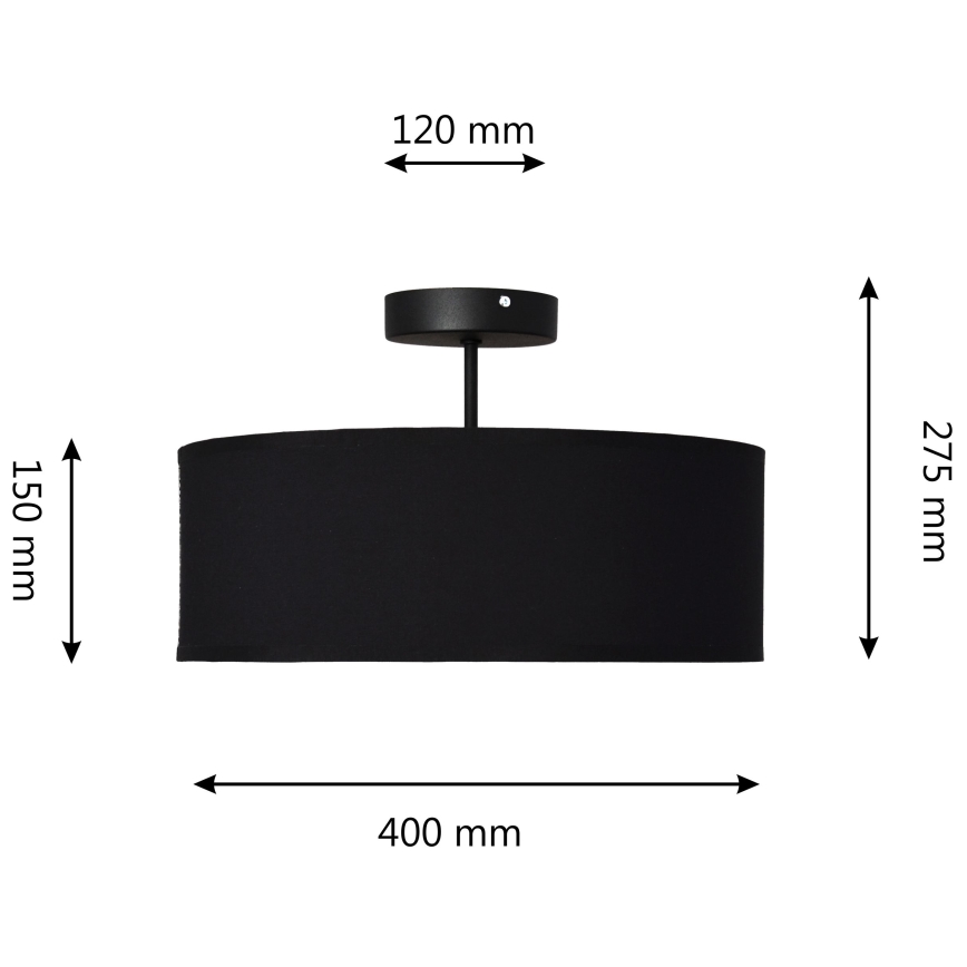 Lámpara colgante ALBA 3xE27/15W/230V negro