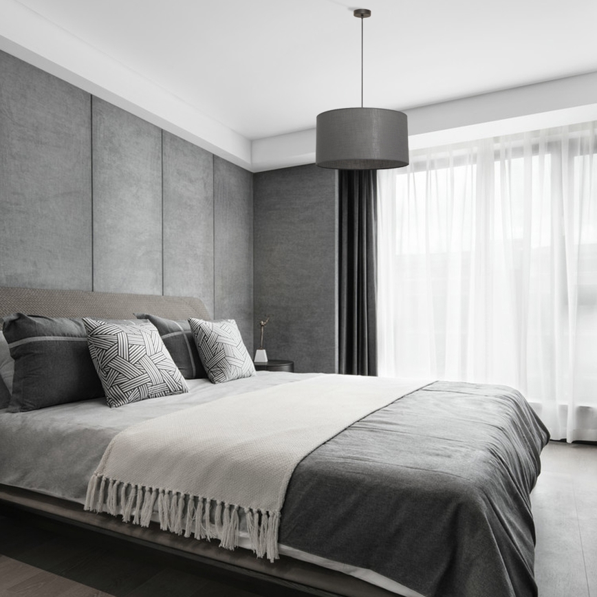 Lámpara colgante ALBA con cable 1xE27/15W/230V, diámetro 45 cm, gris