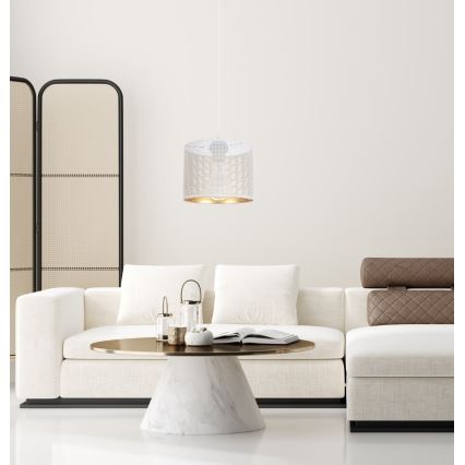 Lámpara colgante ALDO 1xE27/60W/230V diá. 20 cm blanco
