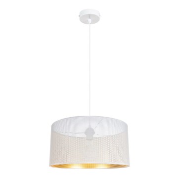 Lámpara colgante ALDO 1xE27/60W/230V diá. 40 cm blanco