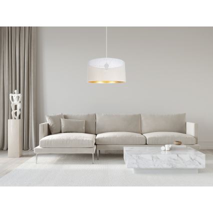 Lámpara colgante ALDO 1xE27/60W/230V diá. 40 cm blanco