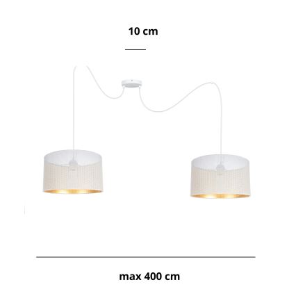 Lámpara colgante ALDO 2xE27/60W/230V araña blanco