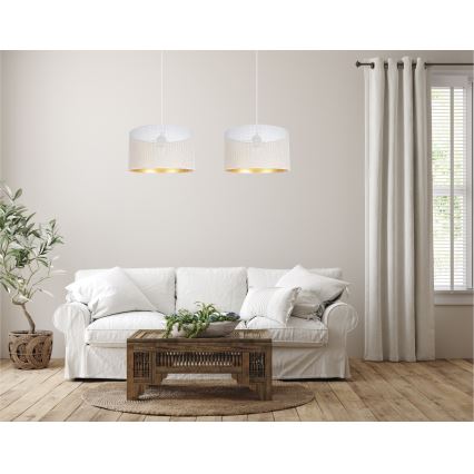 Lámpara colgante ALDO 2xE27/60W/230V blanco