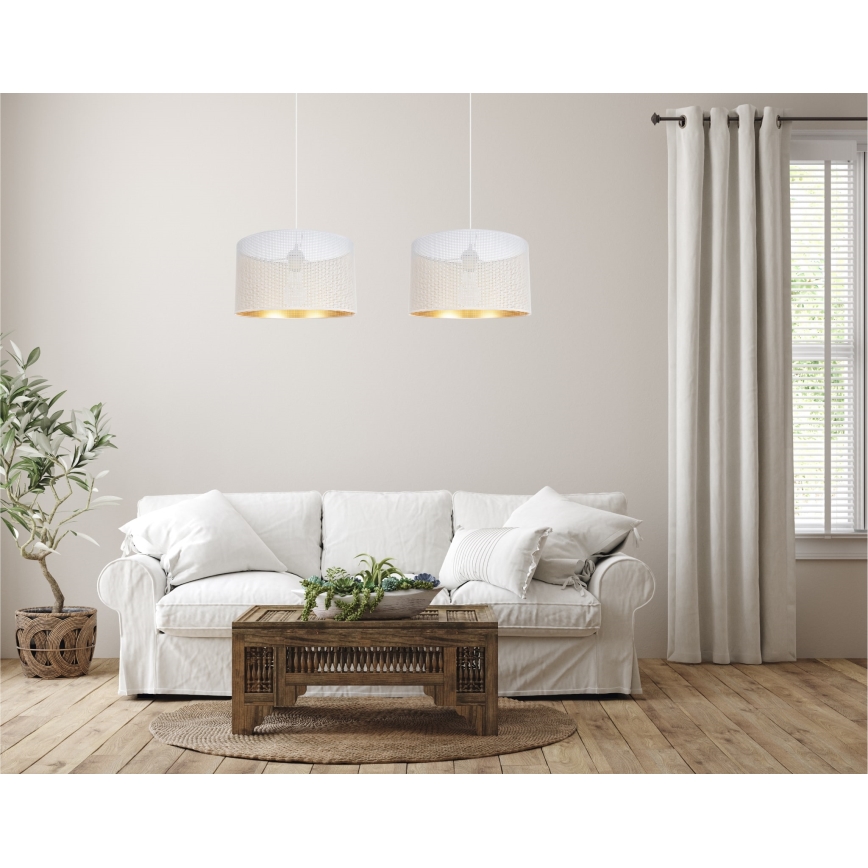 Lámpara colgante ALDO 2xE27/60W/230V blanco