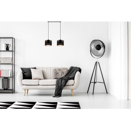 Lámpara colgante ALDO 2xE27/60W/230V negro