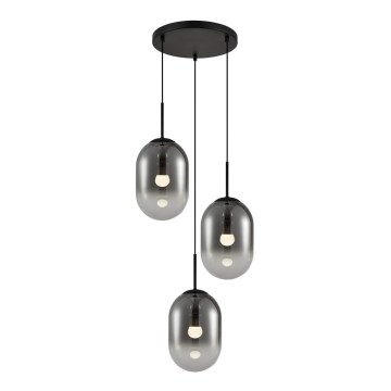 Lámpara colgante ALIAS 3xE14/40W/230V negro/gris