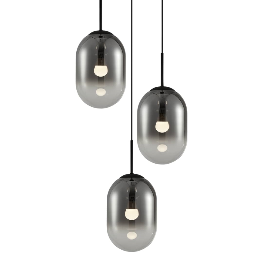 Lámpara colgante ALIAS 3xE14/40W/230V negro/gris