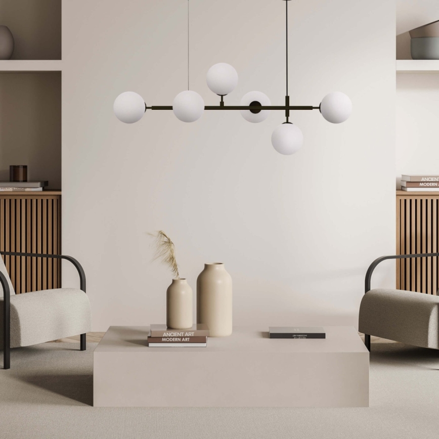 Lámpara colgante ALISA 6xE14/40W/230V negra