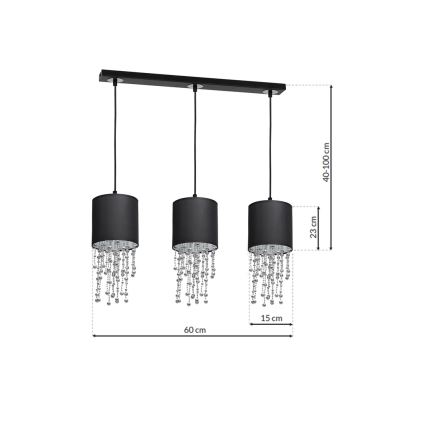 Lámpara colgante ALMERIA 3xE27/60W/230V