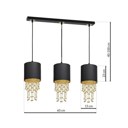 Lámpara colgante ALMERIA 3xE27/60W/230V