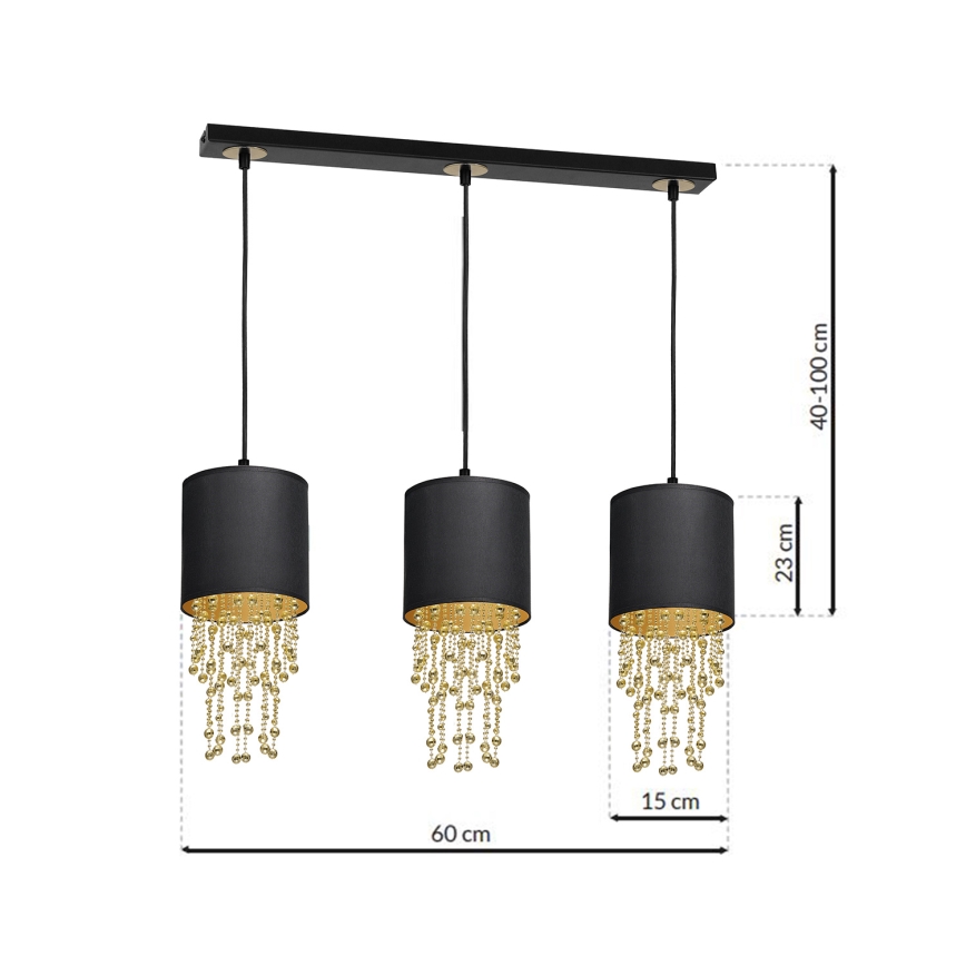 Lámpara colgante ALMERIA 3xE27/60W/230V