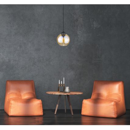 Lámpara colgante AMBRE BLACK 1xE27/60W/230V
