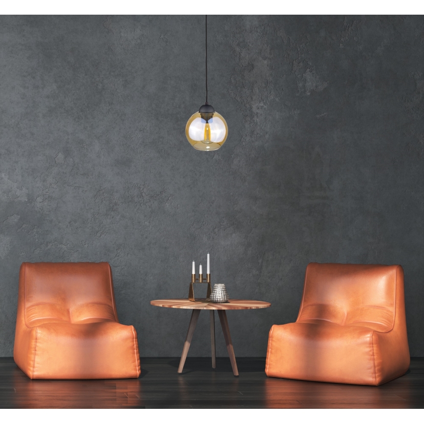 Lámpara colgante AMBRE BLACK 1xE27/60W/230V