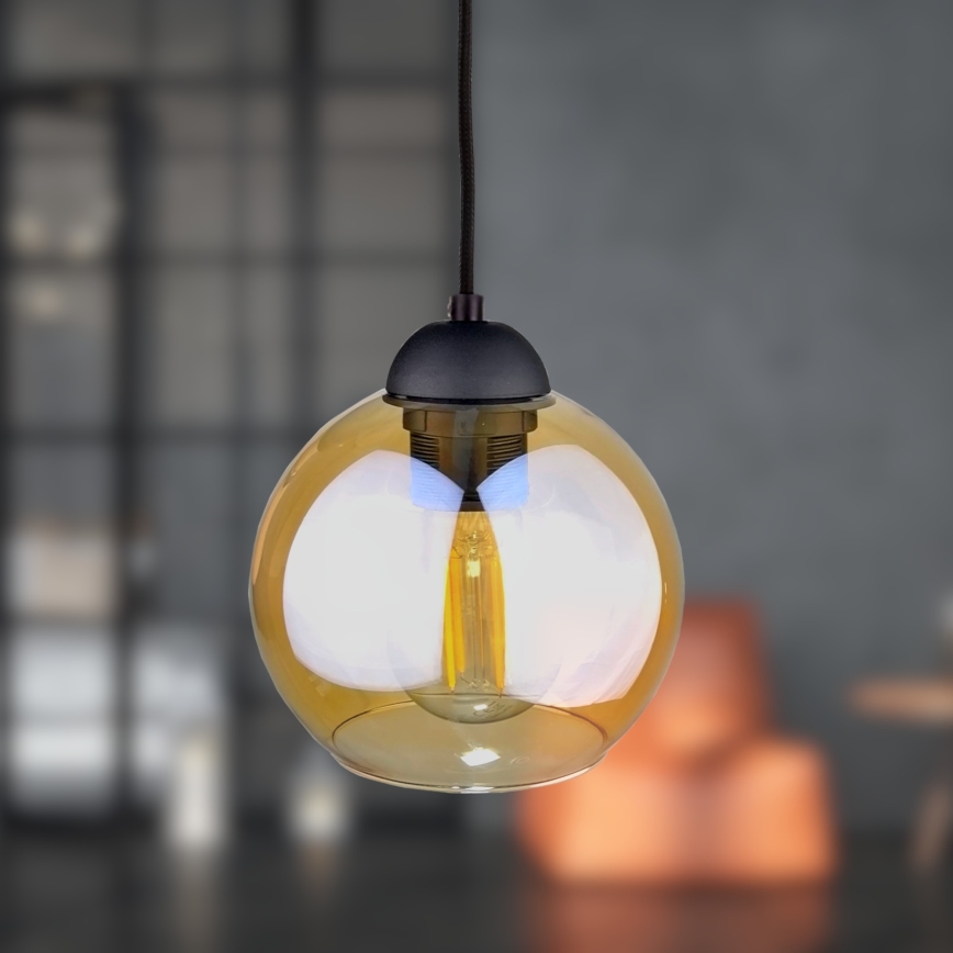 Lámpara colgante AMBRE BLACK 1xE27/60W/230V