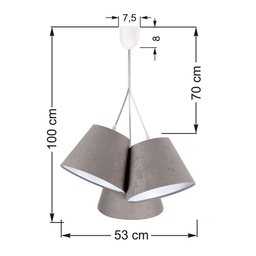 Lámpara colgante AMBROSIA 3xE27/60W/230V