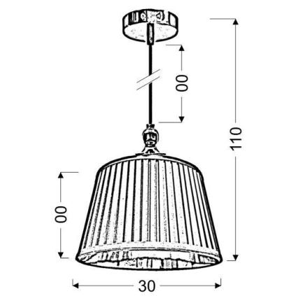 Lámpara colgante AMORE 1xE27/60W/230V negra