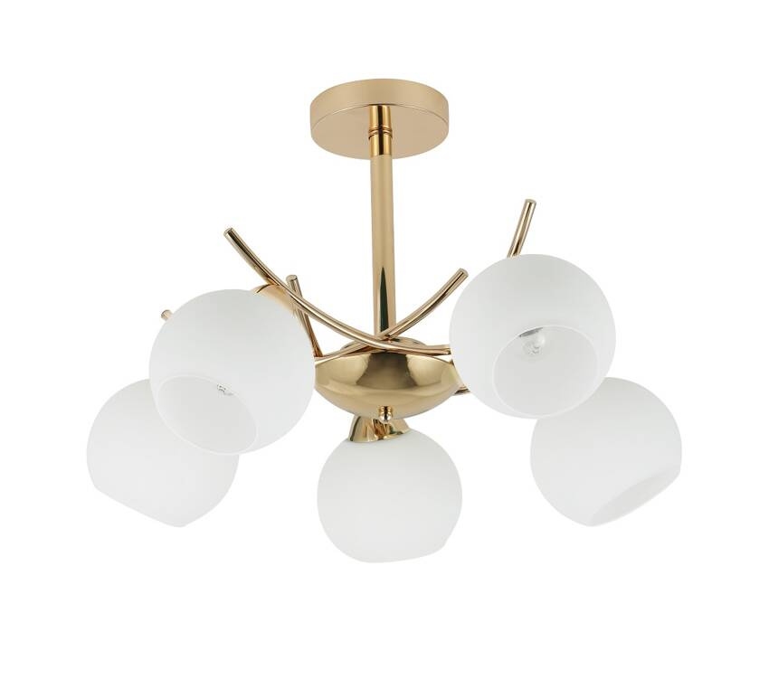 Lámpara colgante AMOS 5xE27/40W/230V dorado