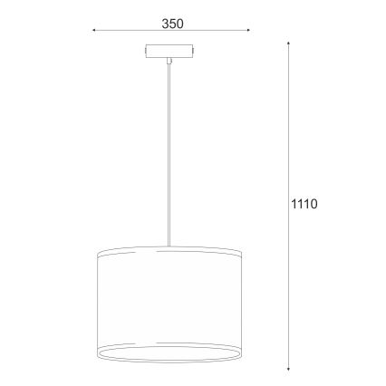 Lámpara colgante con cable ANTONIO 1xE27/60W/230V haya