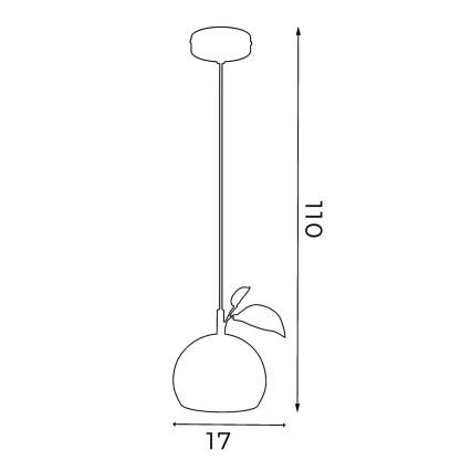 Lámpara colgante APPLE 1xE27/15W/230V Verde