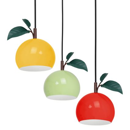 Lámpara colgante APPLE 3xE27/15W/230V colorido