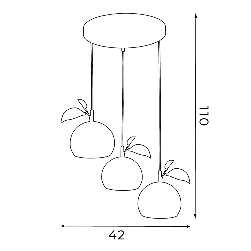 Lámpara colgante APPLE 3xE27/15W/230V colorido