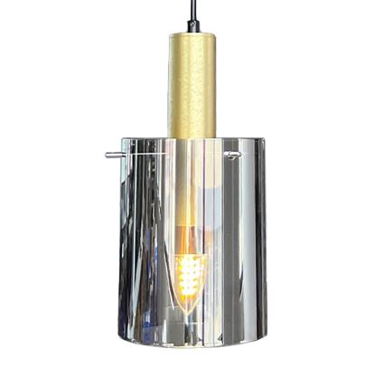 Lámpara colgante ARCADIA 1xE27/60W/230V diá. 13 cm dorado/ahumado