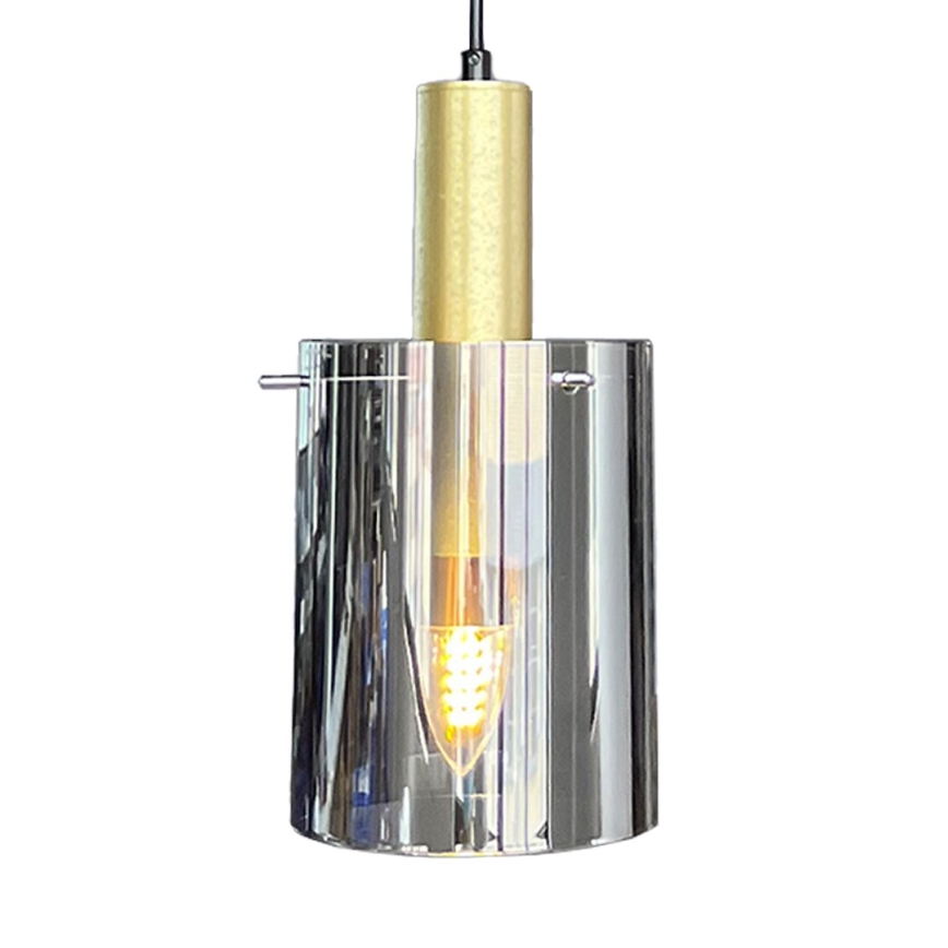 Lámpara colgante ARCADIA 1xE27/60W/230V diá. 13 cm dorado/ahumado