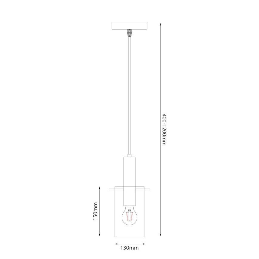 Lámpara colgante ARCADIA 1xE27/60W/230V diá. 13 cm dorado/ahumado