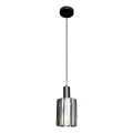 Lámpara colgante ARCADIA 1xE27/60W/230V diá. 13 cm negro/ahumado