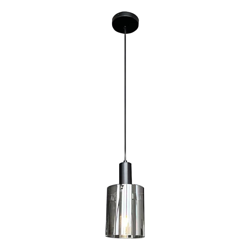 Lámpara colgante ARCADIA 1xE27/60W/230V diá. 13 cm negro/ahumado