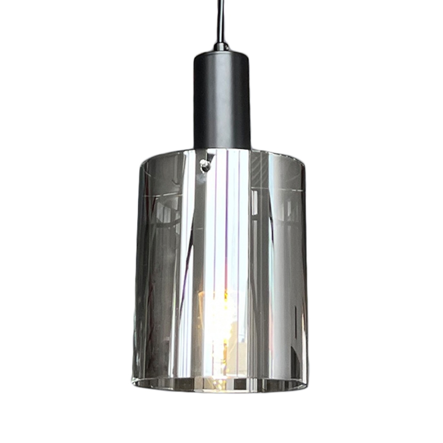 Lámpara colgante ARCADIA 1xE27/60W/230V diá. 13 cm negro/ahumado