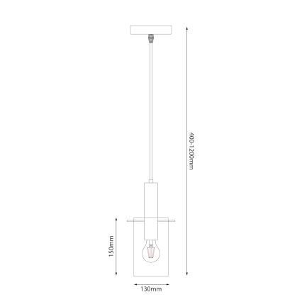 Lámpara colgante ARCADIA 1xE27/60W/230V diá. 13 cm negro/ahumado