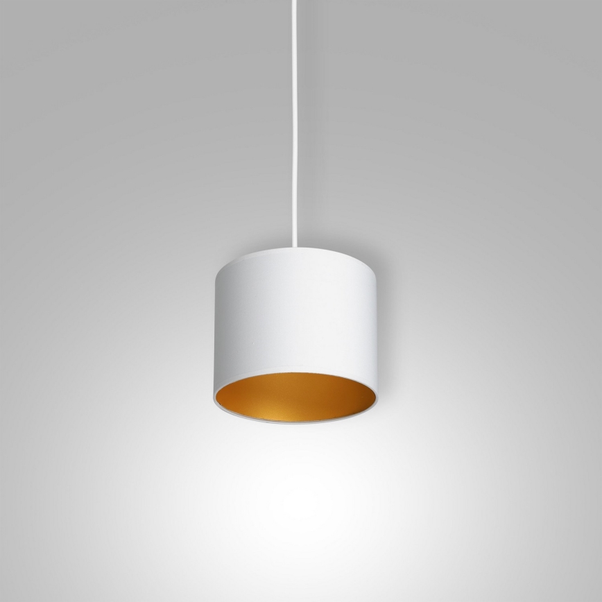 Lámpara colgante con cable ARDEN 1xE27/60W/230V diámetro 18 cm blanco/dorado