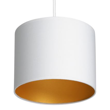 Lámpara colgante con cable ARDEN 1xE27/60W/230V diámetro 18 cm blanco/dorado