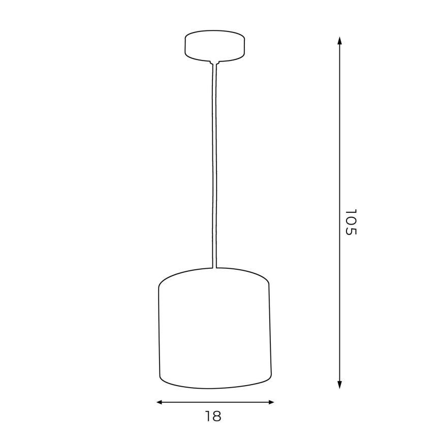 Lámpara colgante con cable ARDEN 1xE27/60W/230V diámetro 18 cm blanco/dorado